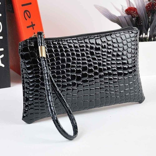 Fahion Handbag Womens Crocodile PU Leather Clutch