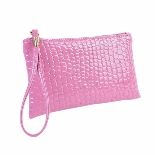 Fahion Handbag Womens Crocodile PU Leather Clutch