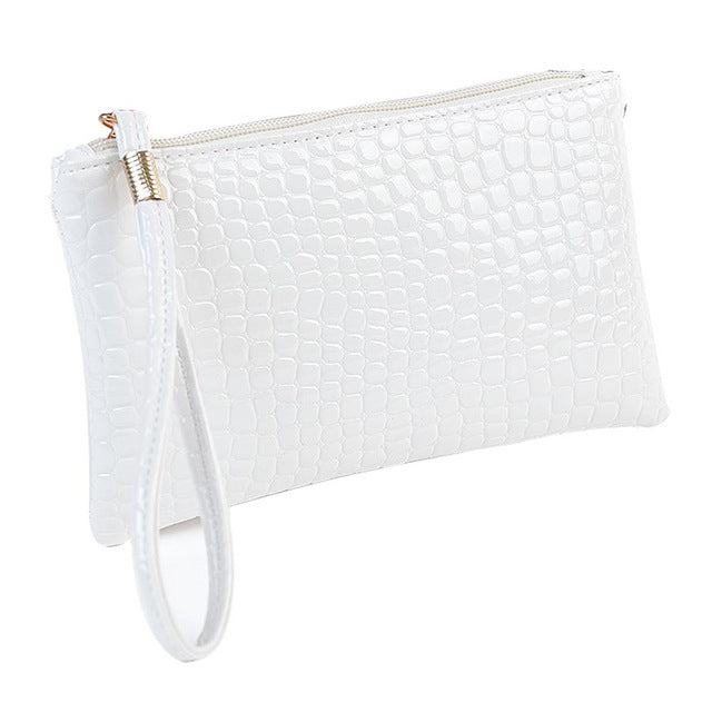 Fahion Handbag Womens Crocodile PU Leather Clutch