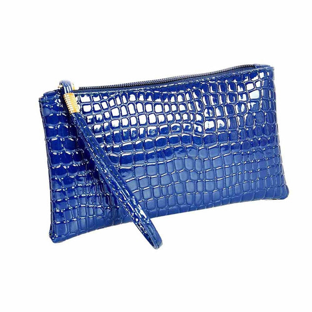 Fahion Handbag Womens Crocodile PU Leather Clutch