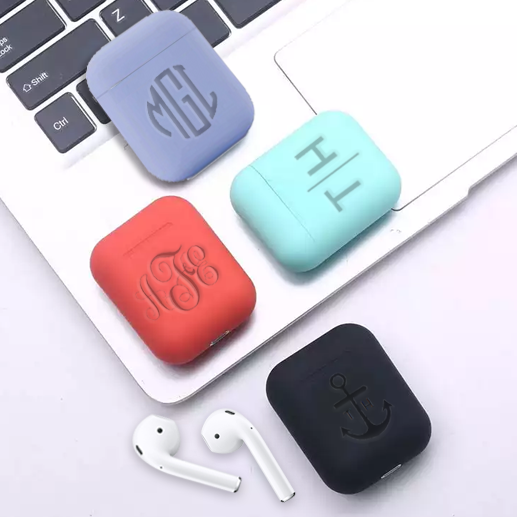 Personalized Colorful Silicone AirPods 1 & 2 Cases | Engraving |