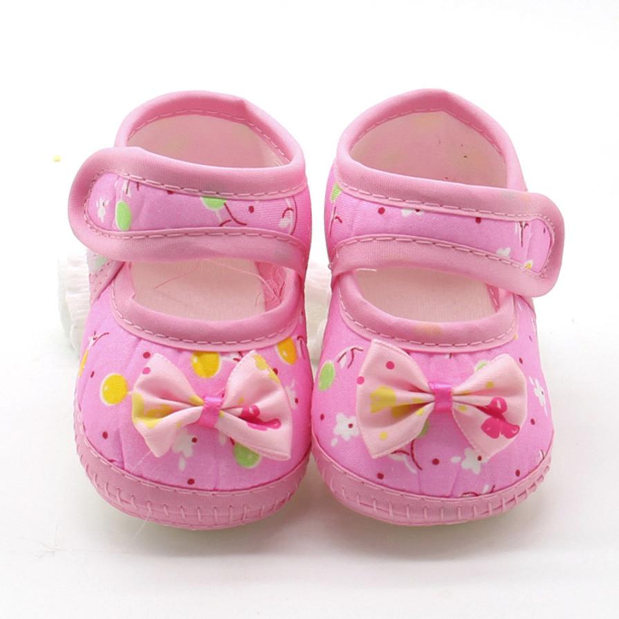 First Walker Newborn Baby Bow Girls Soft Sole