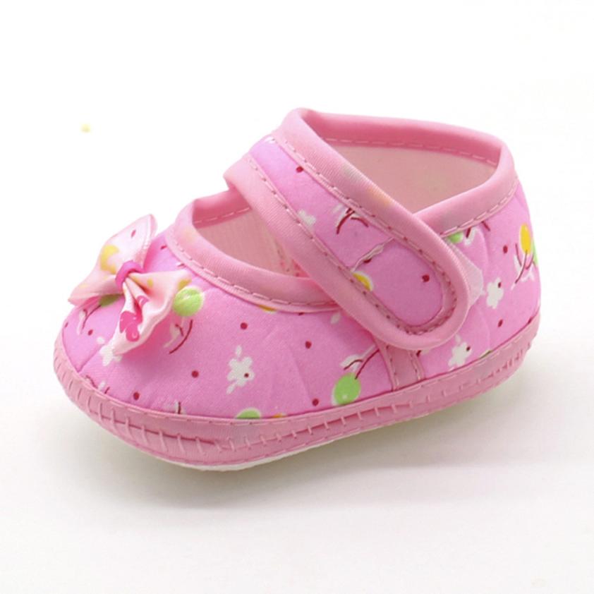 First Walker Newborn Baby Bow Girls Soft Sole