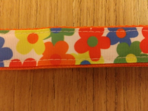 Collar/ Large/ Medium/ Multicolored Flowers on Orange