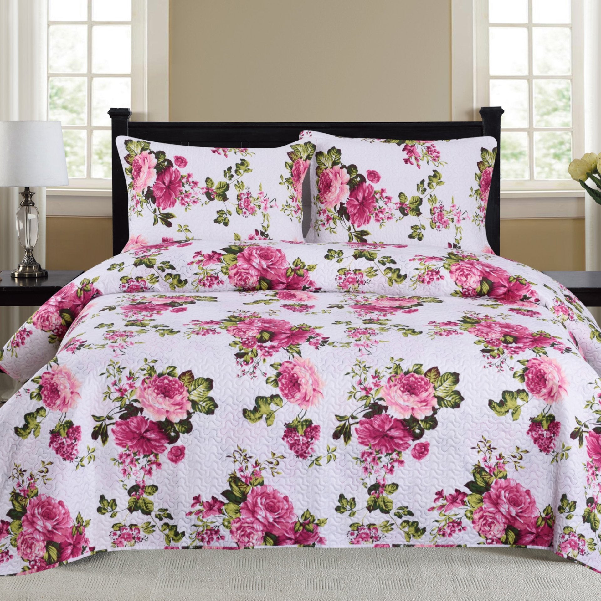 Cynthia - 3 Piece Quilt Set - Fuschia | Azure Zeus