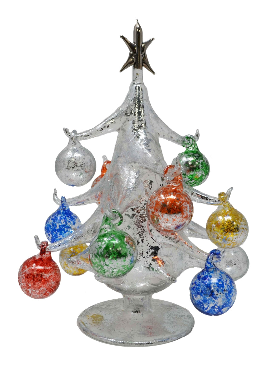 LS Arts XM-2000 Oro Multi Color 20 cm Glass Tree with 12 Plus 1 Orname