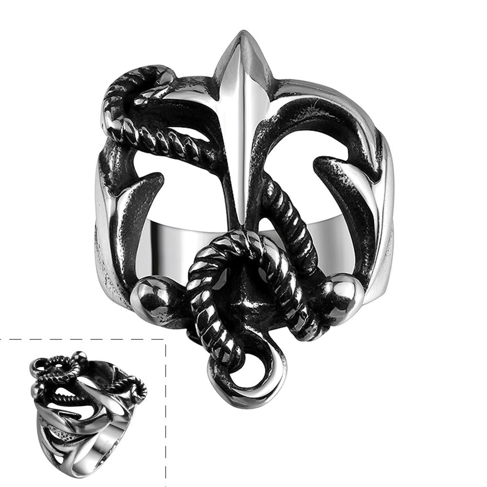 316L Stainless Steel Dragon Sword Men's Ring | Silver Milo