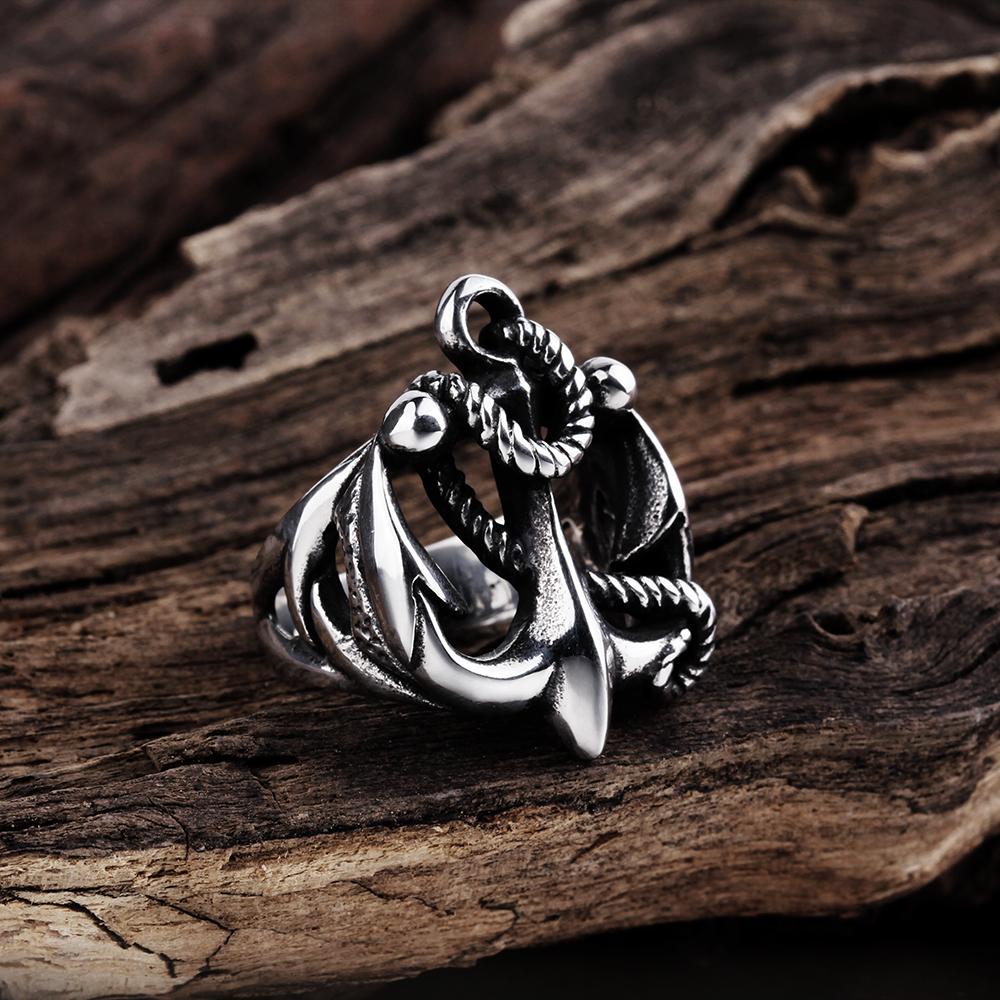 316L Stainless Steel Dragon Sword Men's Ring