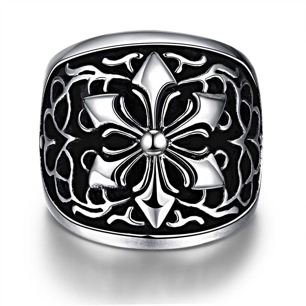 316L Stainless Steel Abstract Floral Statement Ring | Silver Milo