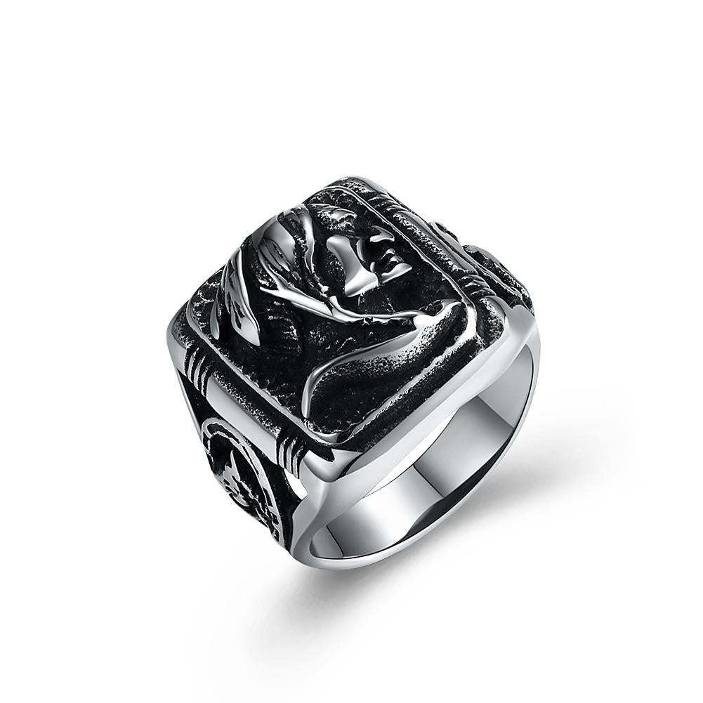 316L Stainless Steel Pretty Lady Signet Statement Men's Ring | Silver Milo