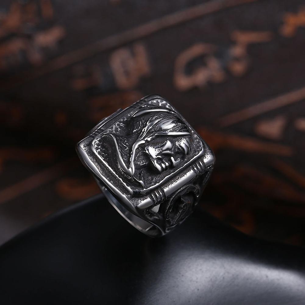 316L Stainless Steel Pretty Lady Signet Statement Men's Ring