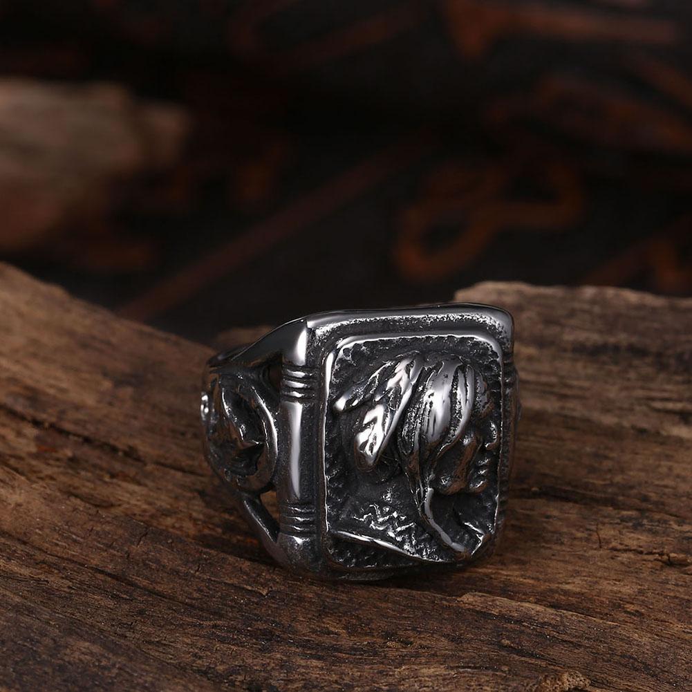 316L Stainless Steel Pretty Lady Signet Statement Men's Ring