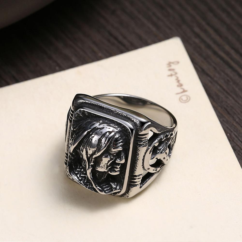 316L Stainless Steel Pretty Lady Signet Statement Men's Ring