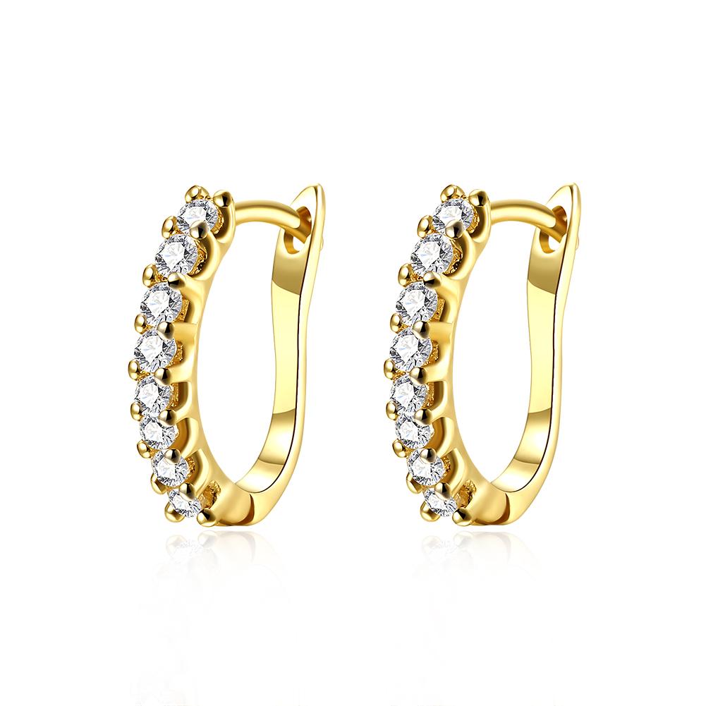 Huggie Earring in 18K Gold Plated with  Crystals