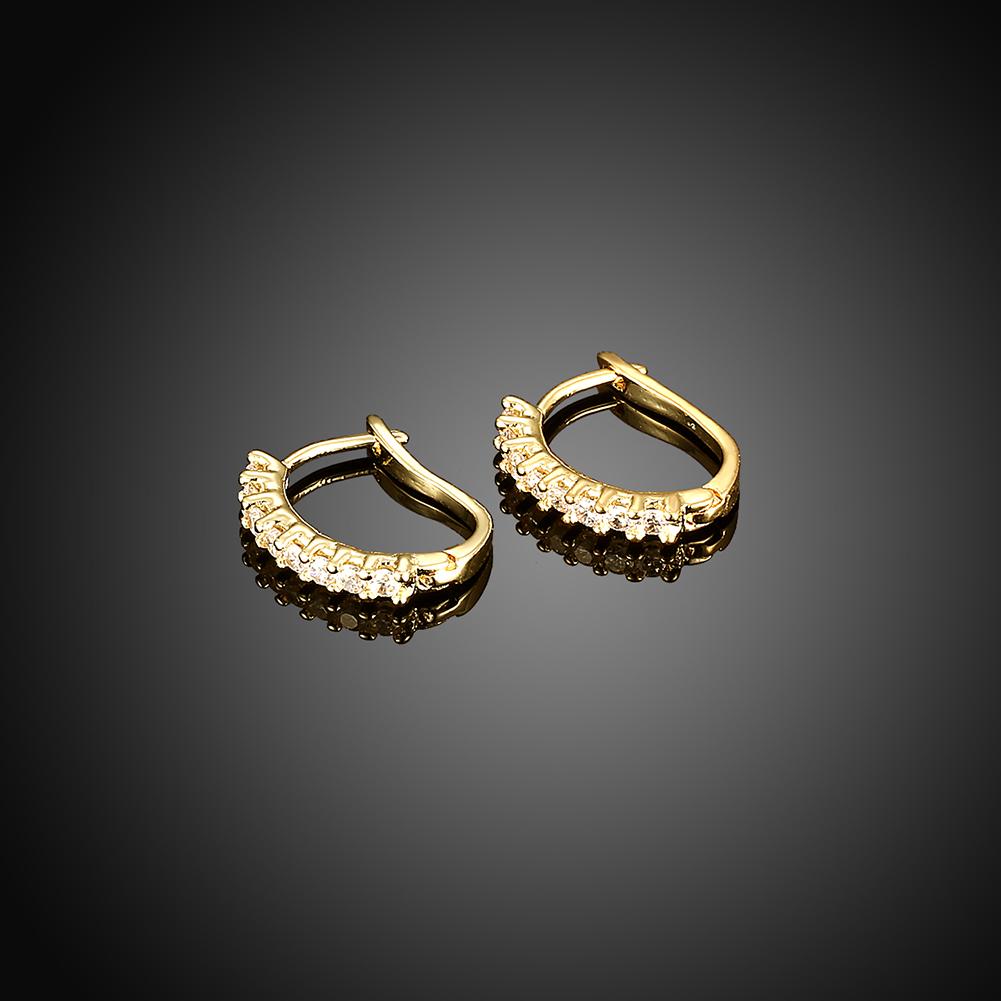 Huggie Earring in 18K Gold Plated with  Crystals