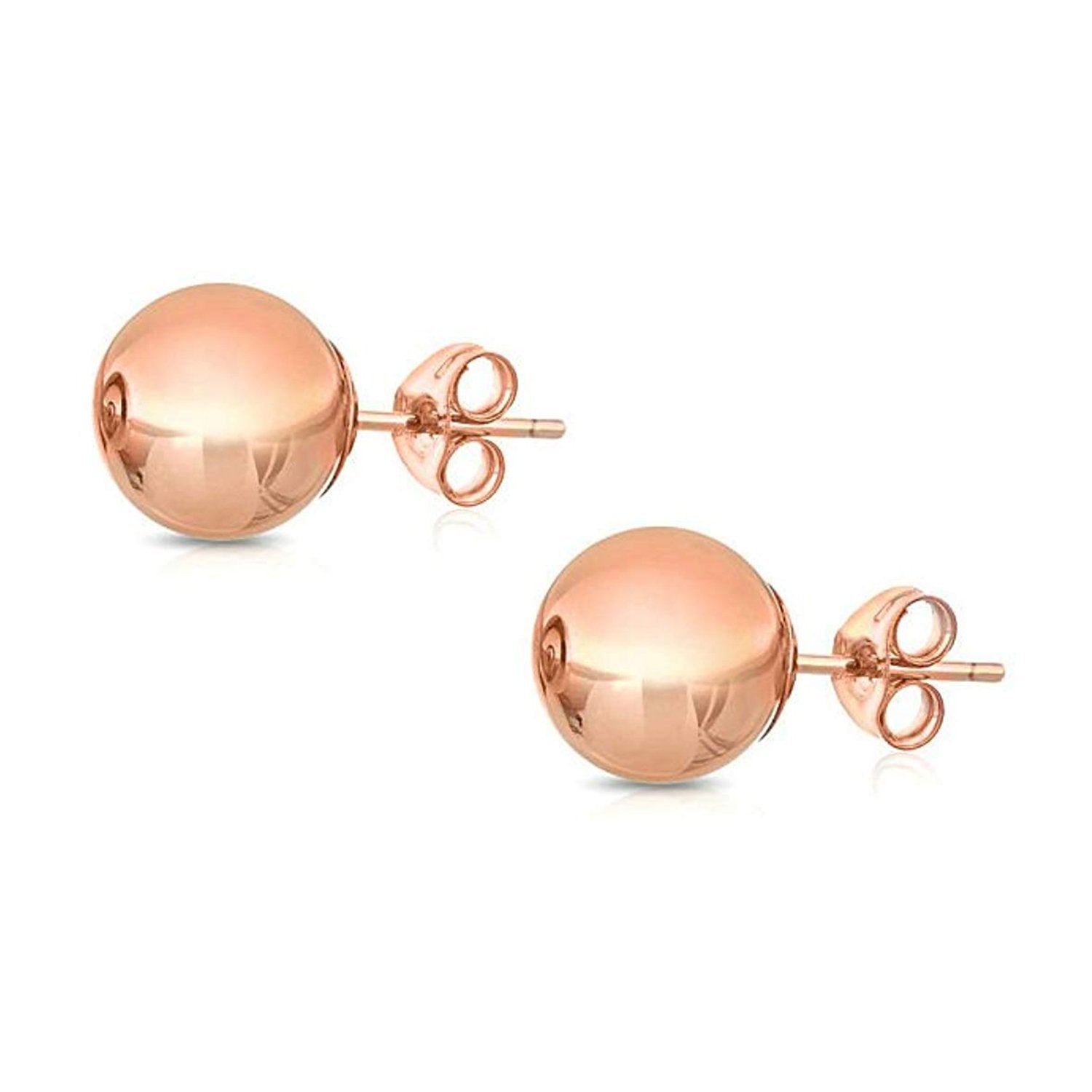 6mm Classic Ball Stud Earring - 14K Rose Gold-Plated