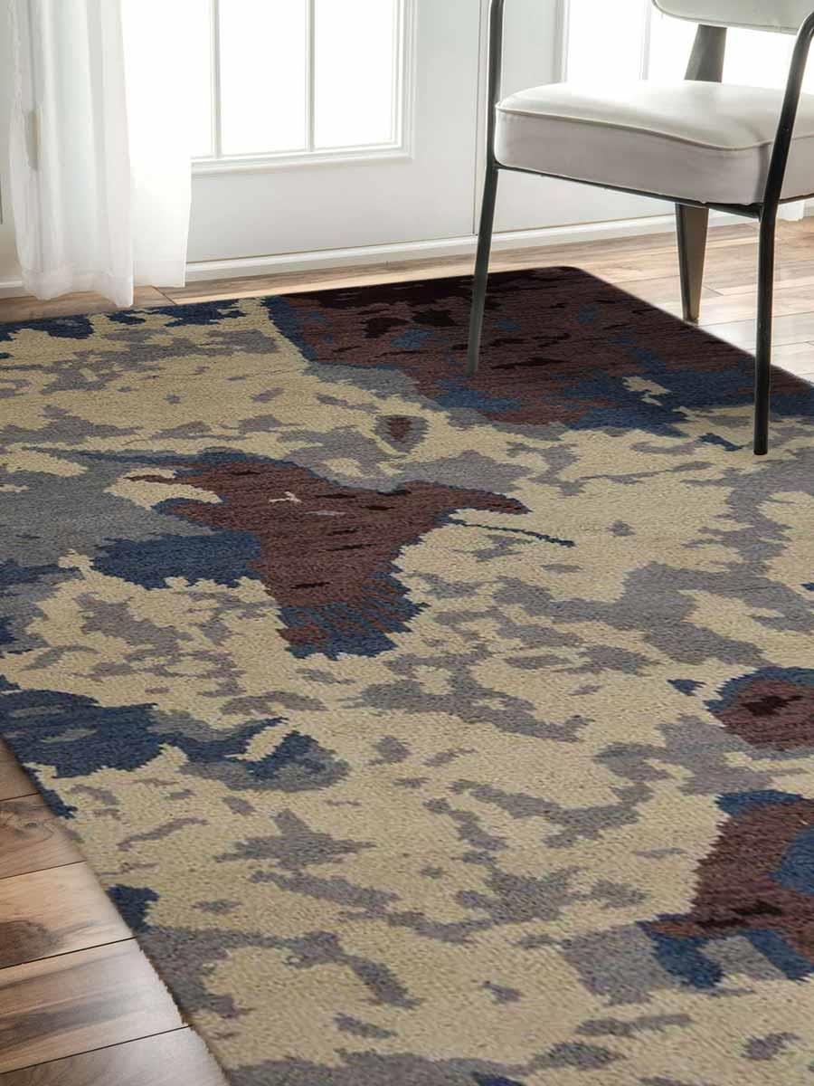 5 x 8 ft. Hand Knotted Wool Contemporary Rectangle Area Rug, Multi