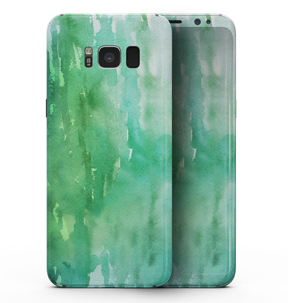 Green 2 Absorbed Watercolor Texture - Samsung Galaxy S8 Full-Body Skin | Blue Leto