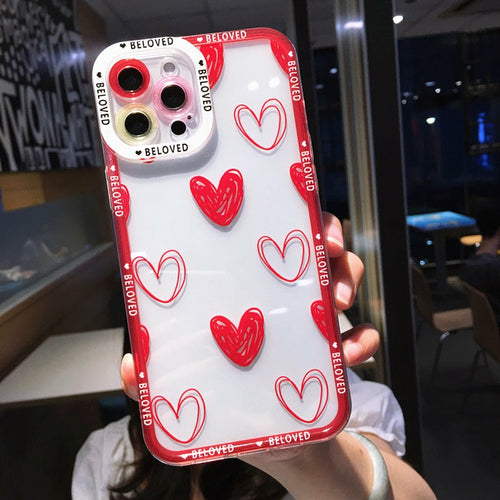 OH Fashion iPhone Case Hearts Clear Case Multiple Colors, 1 Count