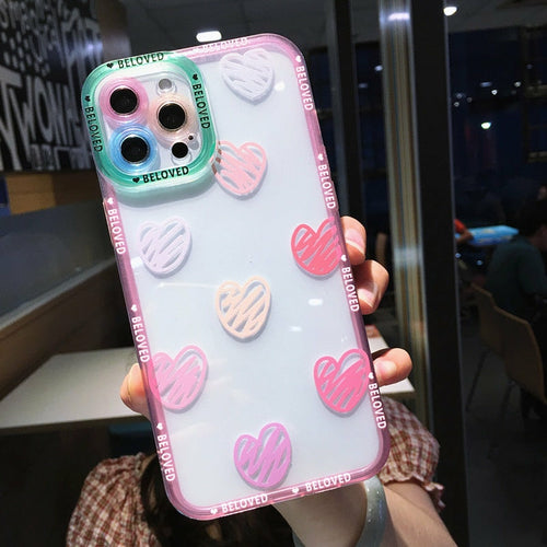 OH Fashion iPhone Case Hearts Clear Case Multiple Colors, 1 Count