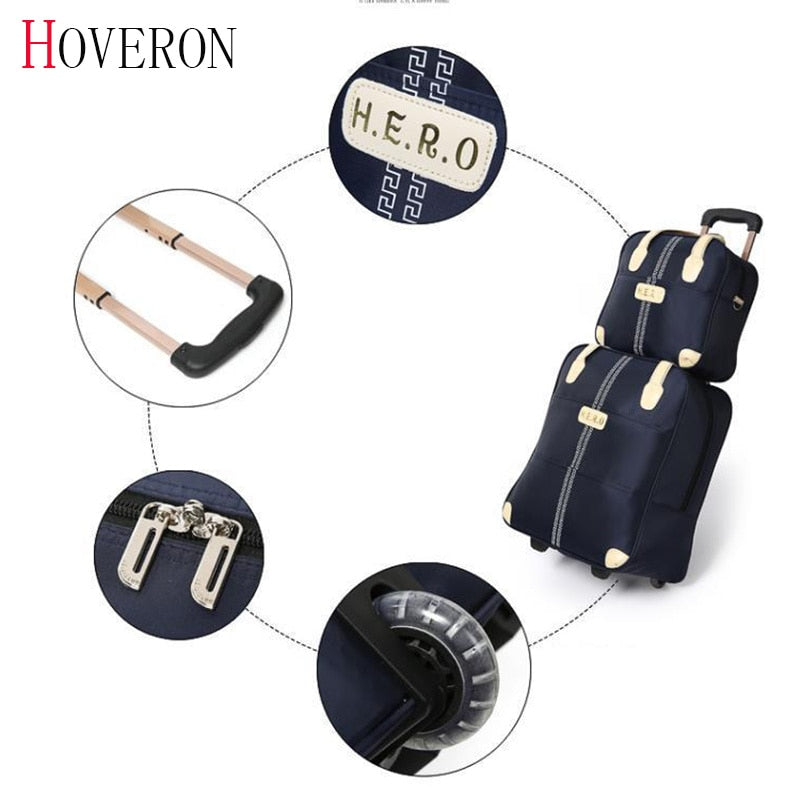 Casual woman travel suitcase portable trolley case rolling suitcase