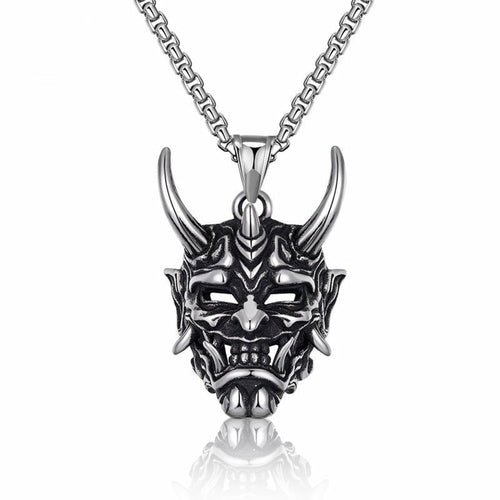 Japanese Ghost Skull Mask Necklace