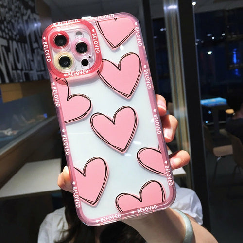 OH Fashion iPhone Case Hearts Clear Case Multiple Colors, 1 Count