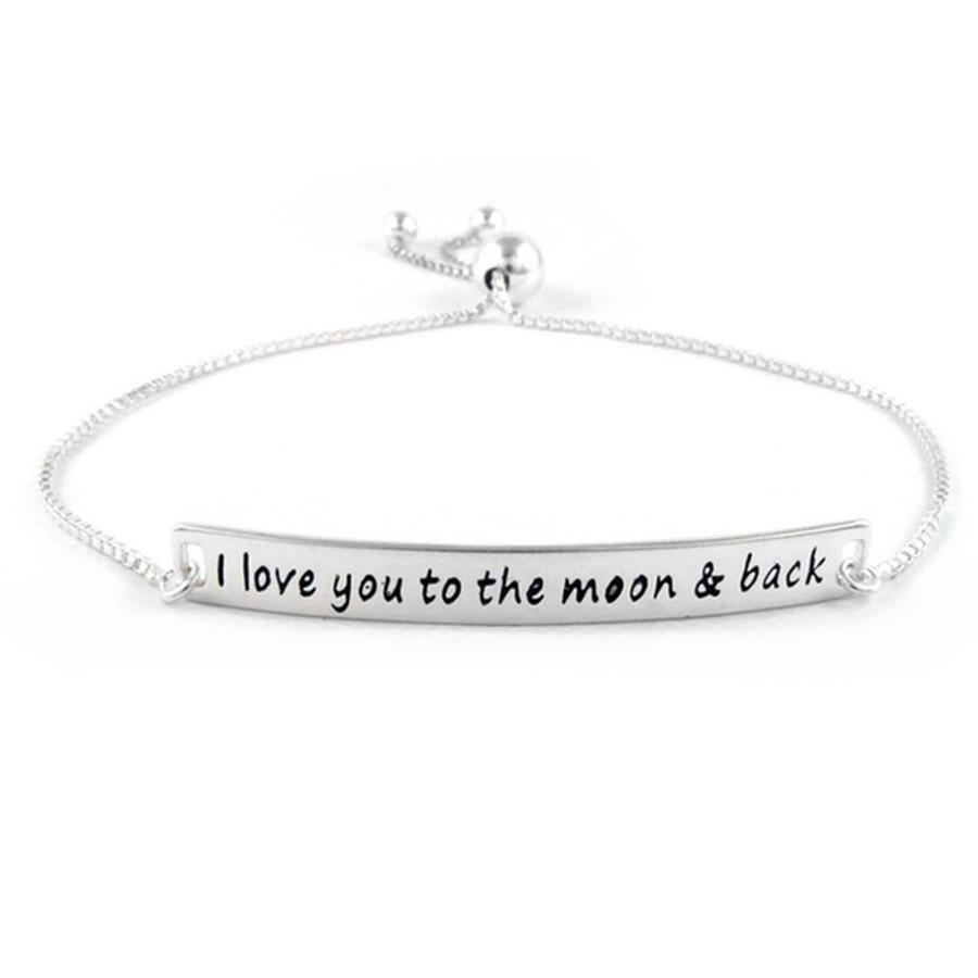 I Love you to the Moon & Back Silver Plated Bracelet | Silver Milo