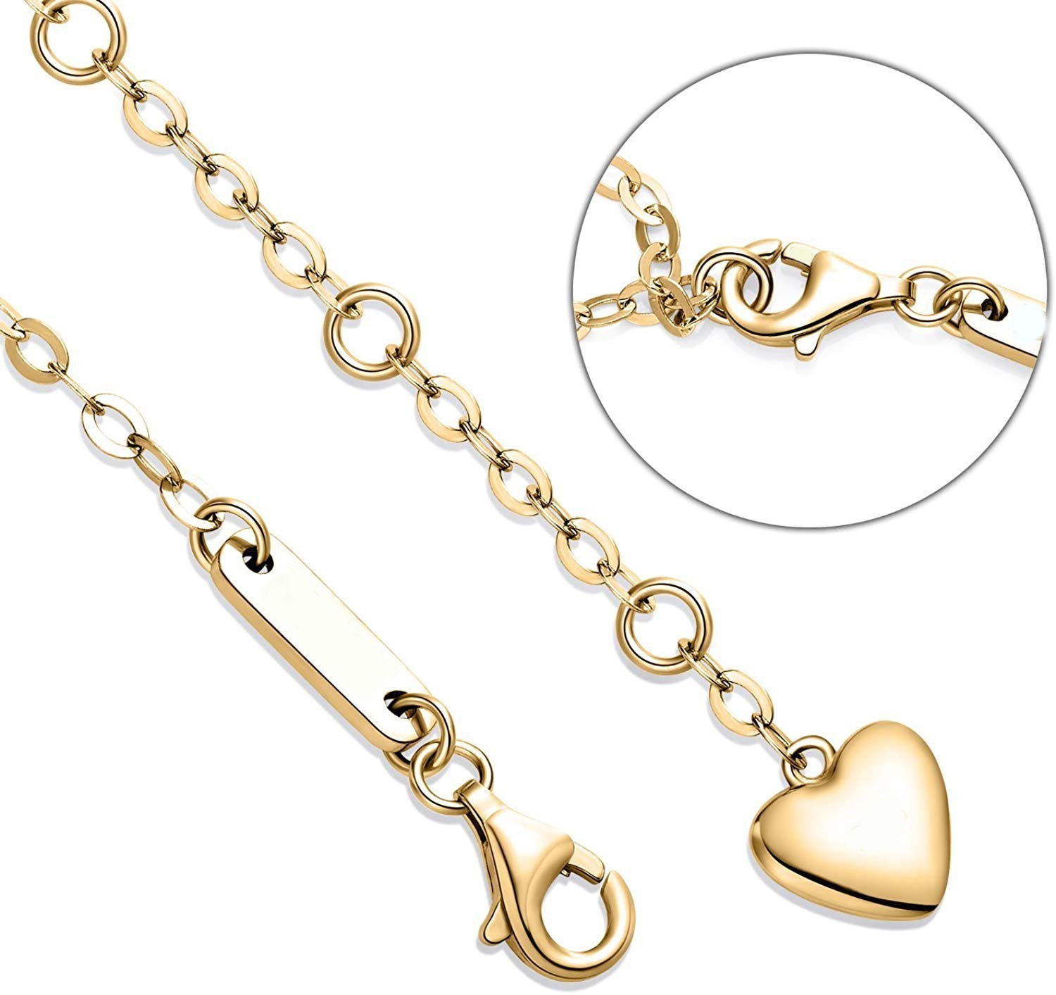 White  Elements Infinite Pendant Chain Bracelet in 14K Gold Plating