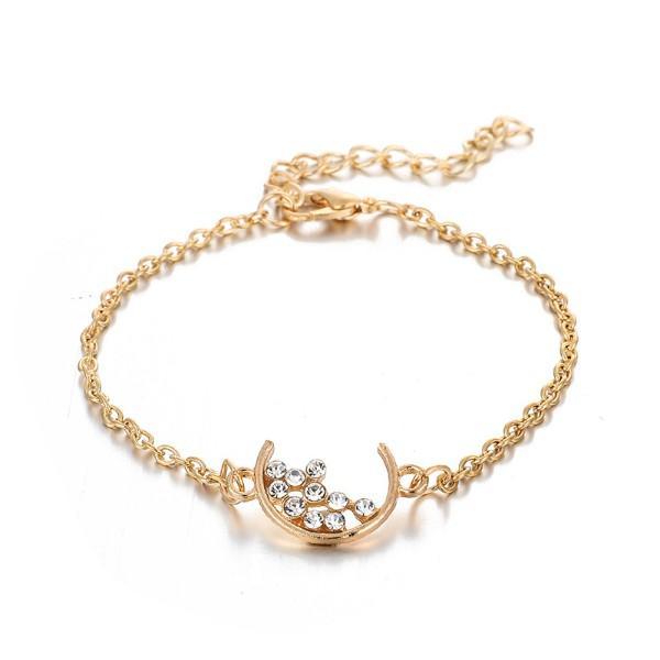 White Crystal Celestial 4 PC Bangle Set in 14K Gold