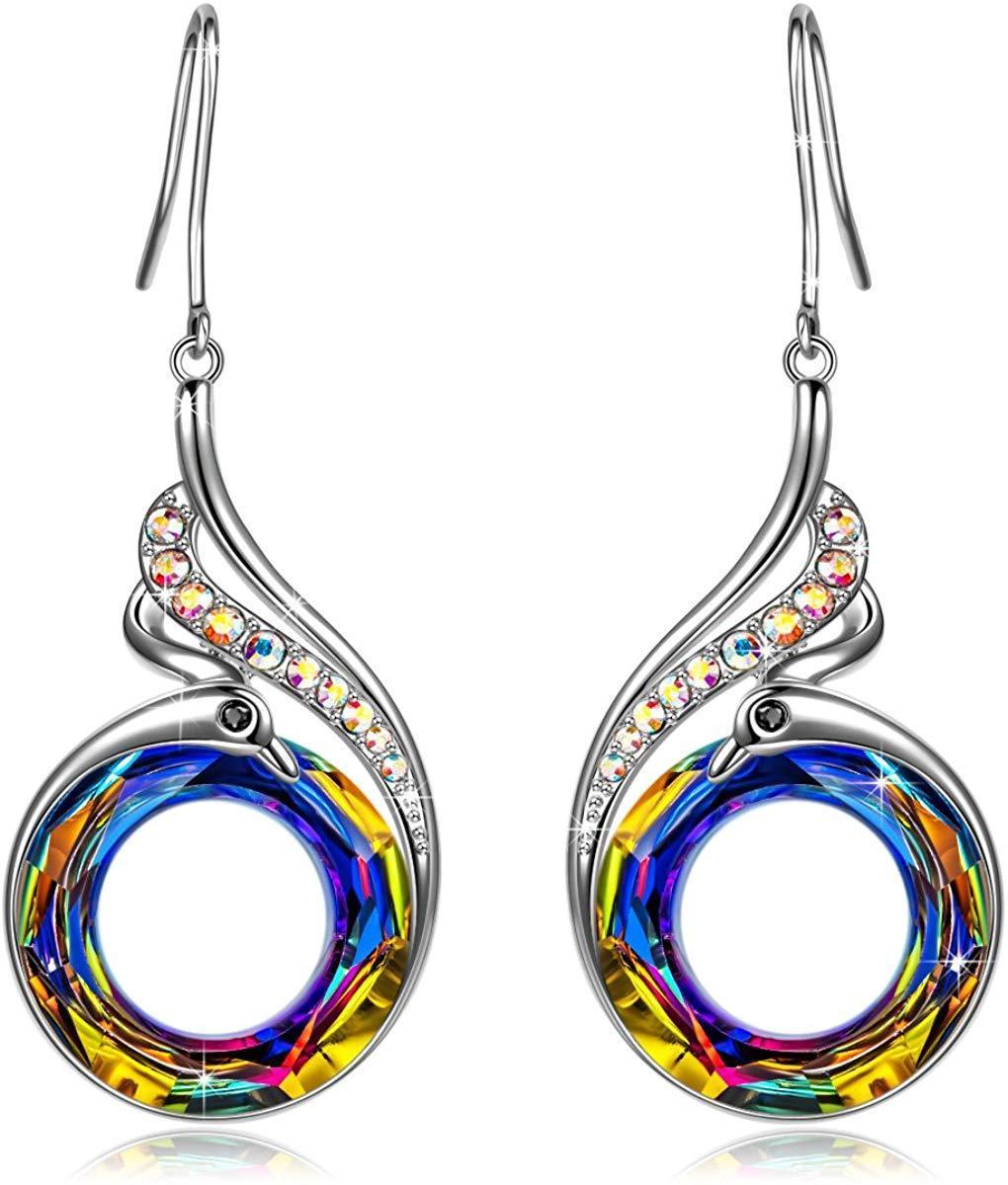 Flaming Phoenix Fire Swirl Drop Earring