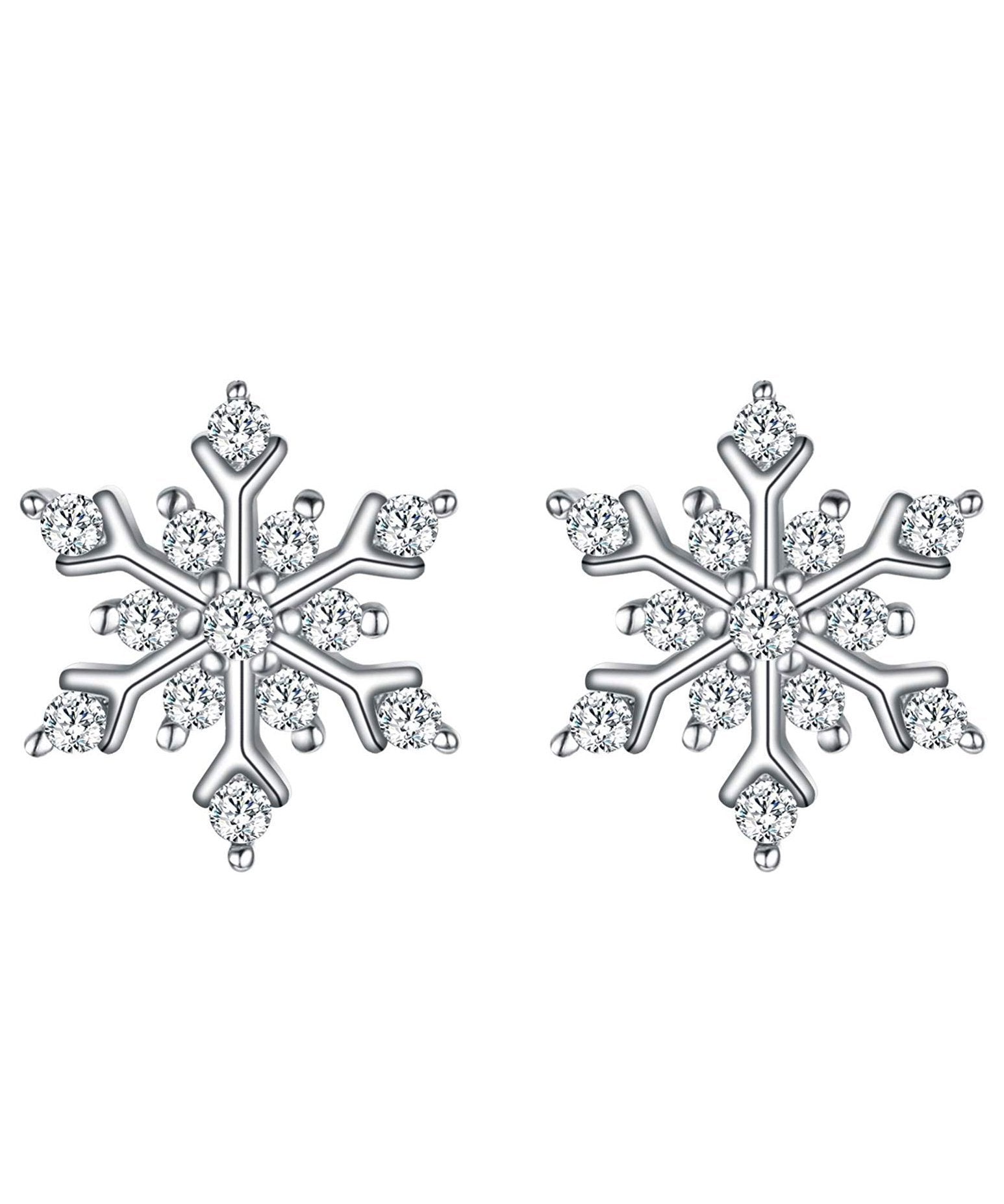 Snowflake for Winter Pave Stud Earrings