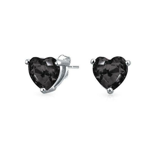 Iridescent Amethyst Gemstone 6mm Heart Stud Earring With Austrian