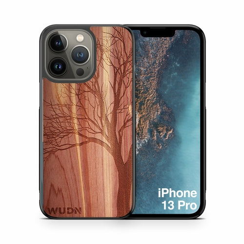 Slim Wooden iPhone Case (Winter Tree in Aromatic Cedar)