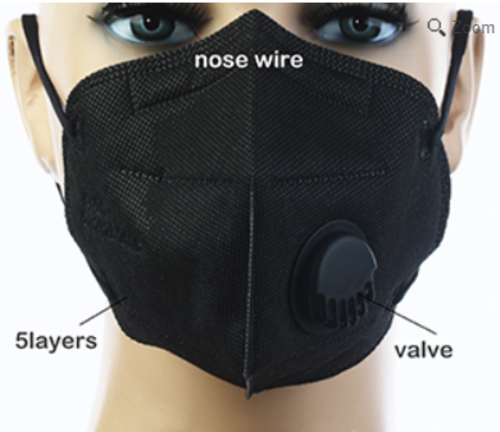 10 Colors KN95 Mask 5 Layers and Exhalation Valve