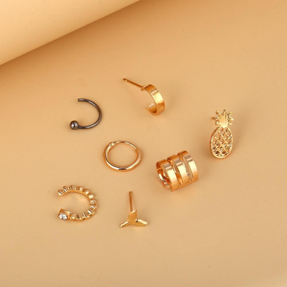 7 Piece Earring Set 18K Gold Plated Earring in 18K Gold Plated