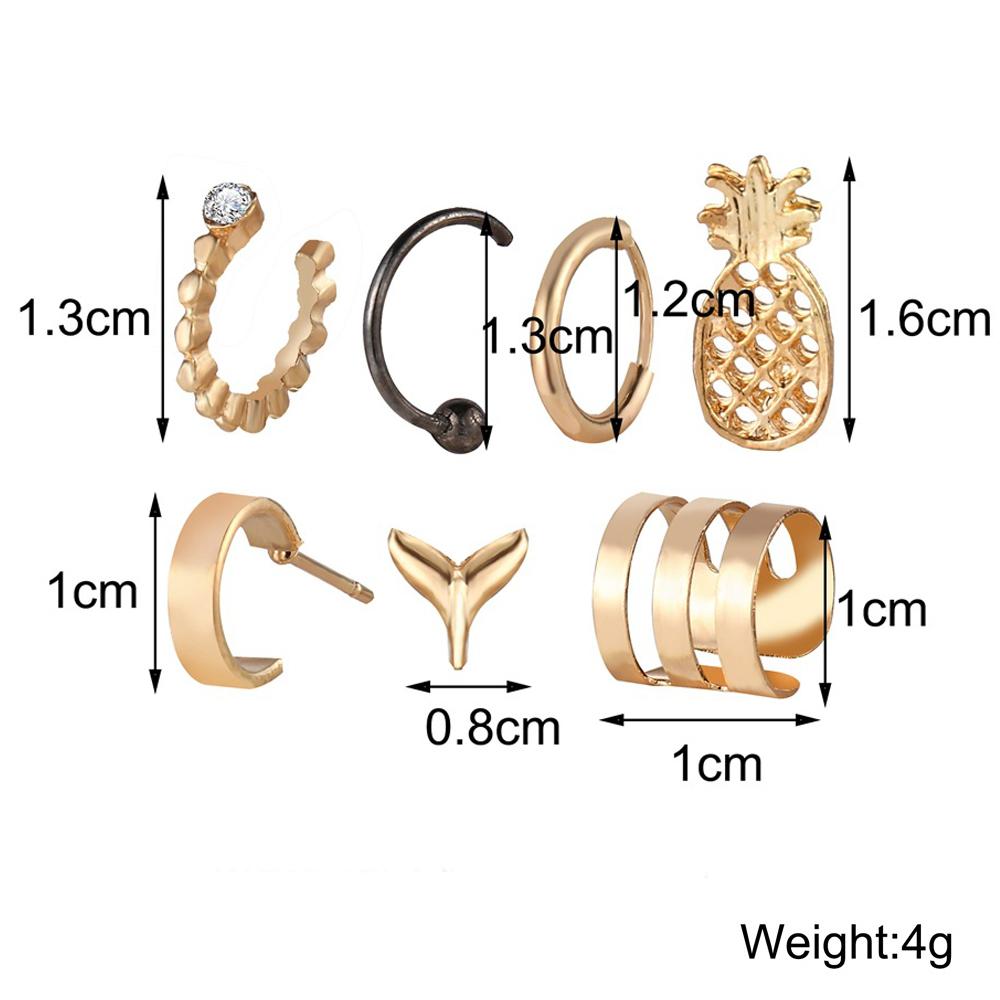 7 Piece Earring Set 18K Gold Plated Earring in 18K Gold Plated