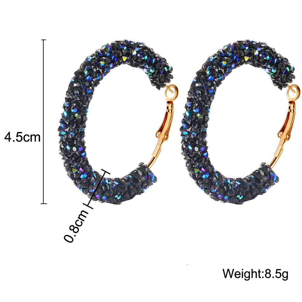 Crystaldust Hoop Earring With Austrian Crystals - Blue 18K Gold Plated