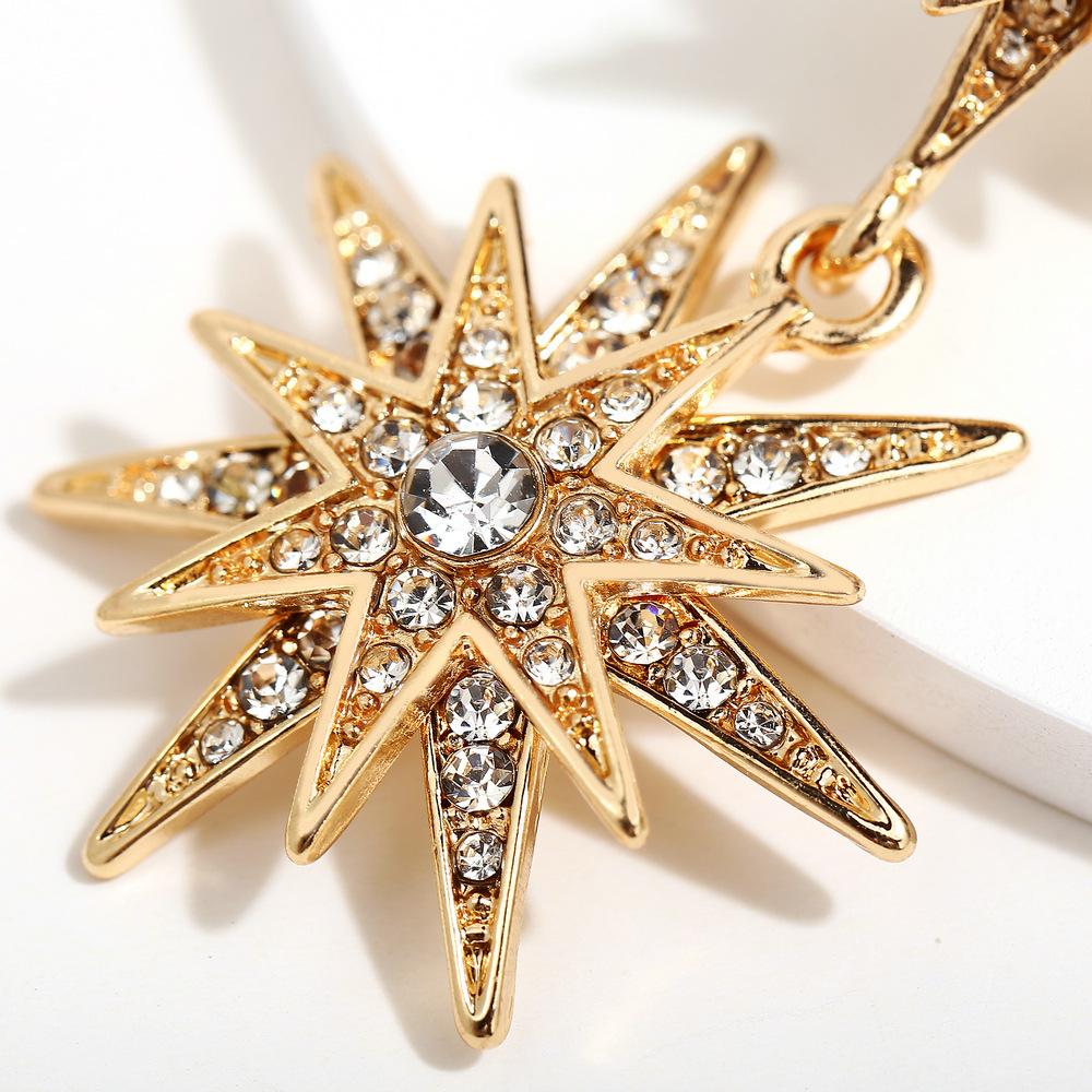 Celestial Star Drop Earring With Austrian Crystals 18K Gold Plated