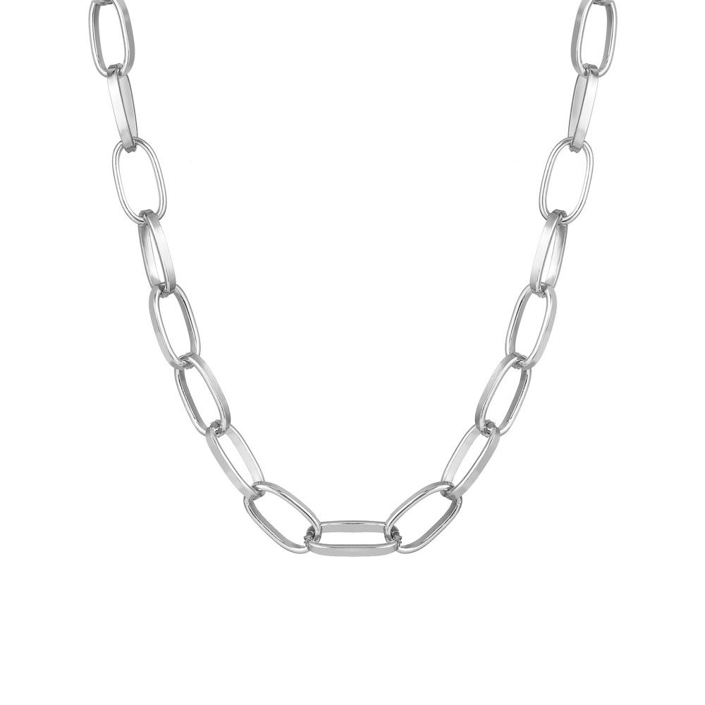 Link Chain Necklace 18K White Gold Plated Necklace in 18K White Gold