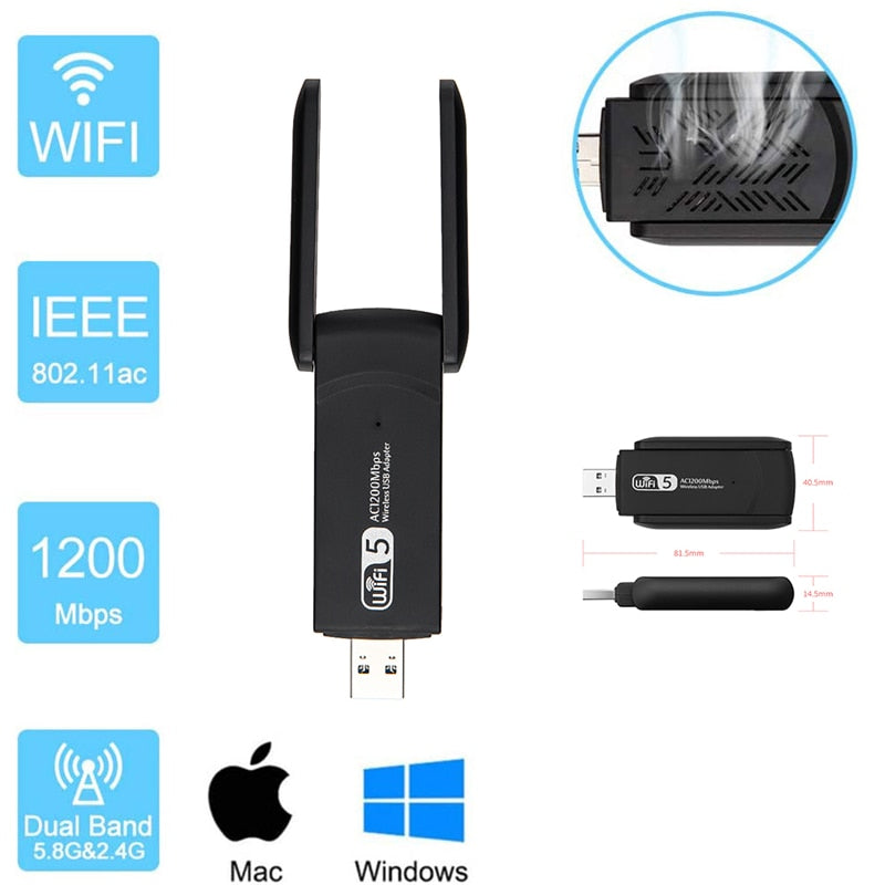 Dual Band 1200mps WiFi Adapter