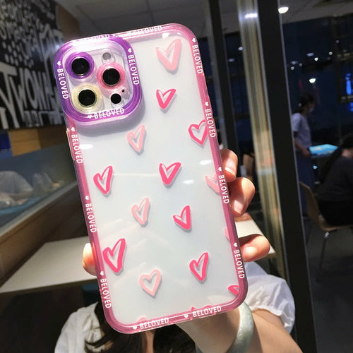 OH Fashion iPhone Case Hearts Clear Case Multiple Colors, 1 Count