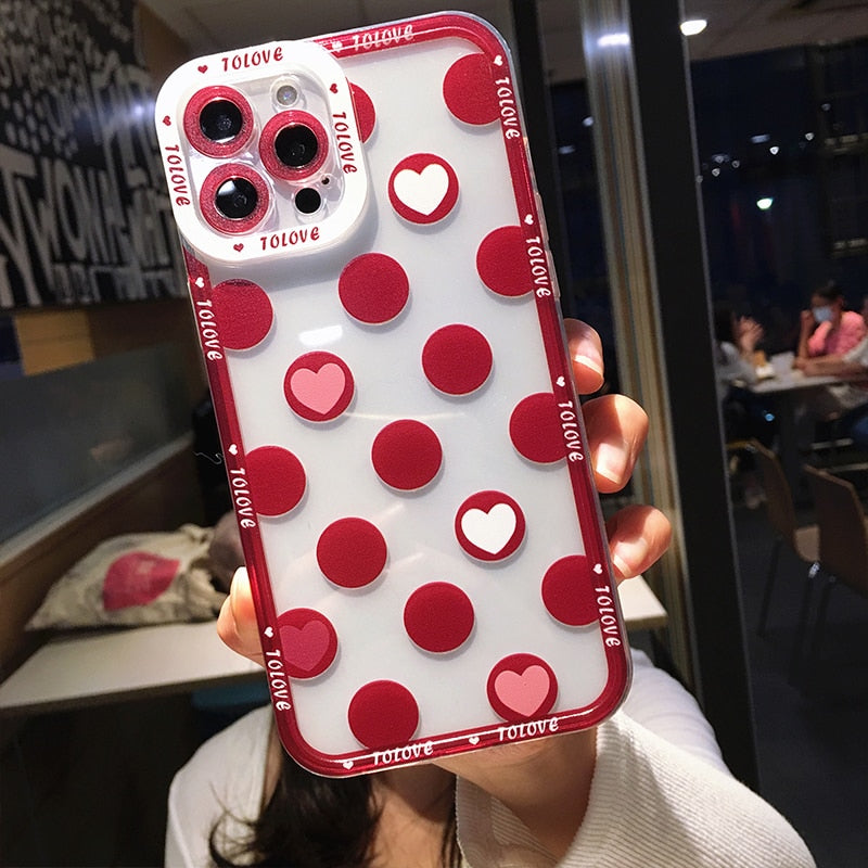 OH Fashion iPhone Case Hearts Clear Case Multiple Colors, 1 Count