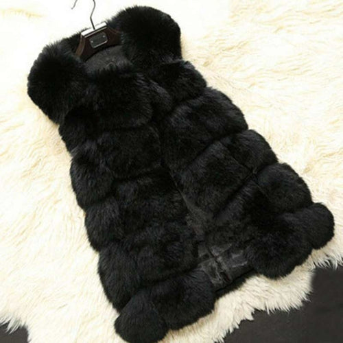 High quality Fur Vest coat Luxury Faux Fox Warm Women Coat Vests