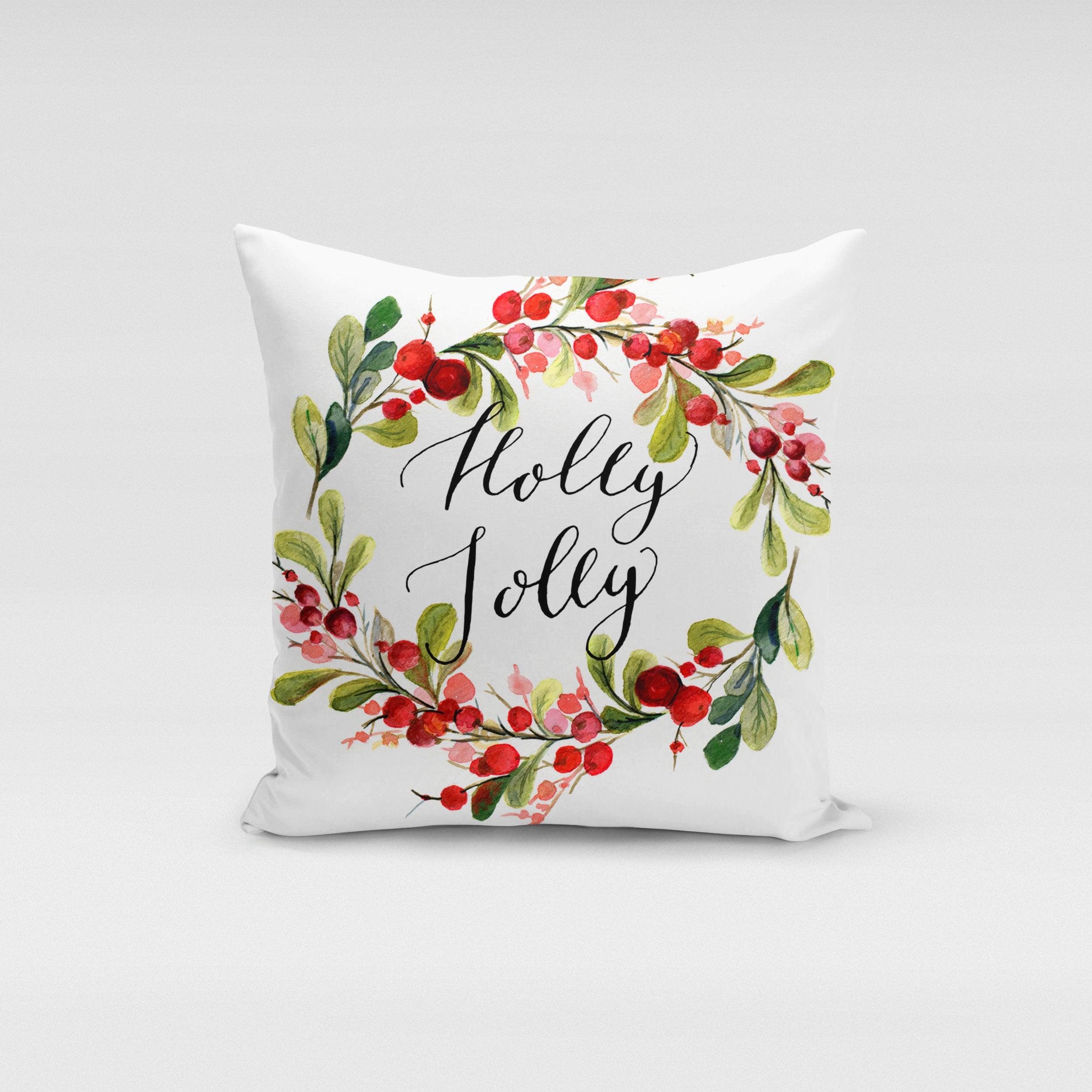 Holly Jolly Pillow Cover