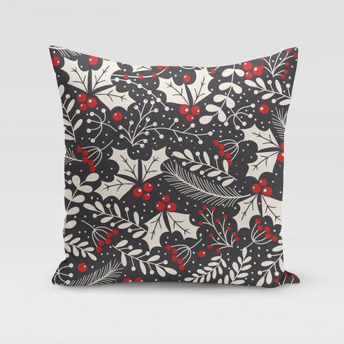 Holly Leaves Pillow Cover