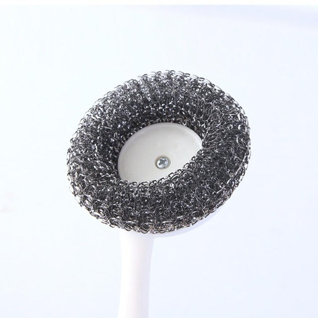 Kitchen Long handle Steel Ball Brush