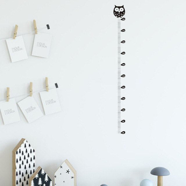 Owl Kids Height Chart Wall Sticker Home