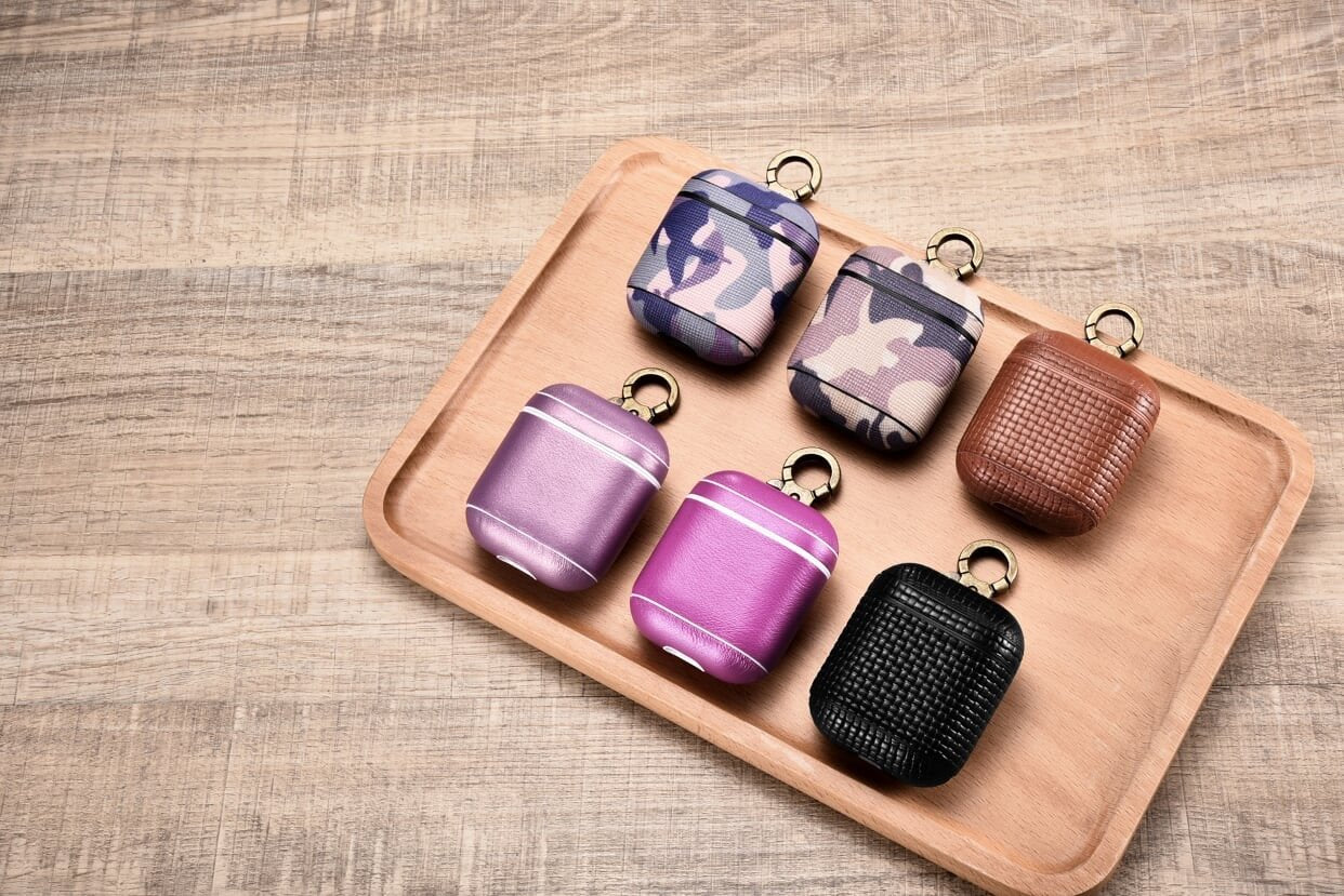 Camo Purple Premium Leather AirPods 1 & 2 Case