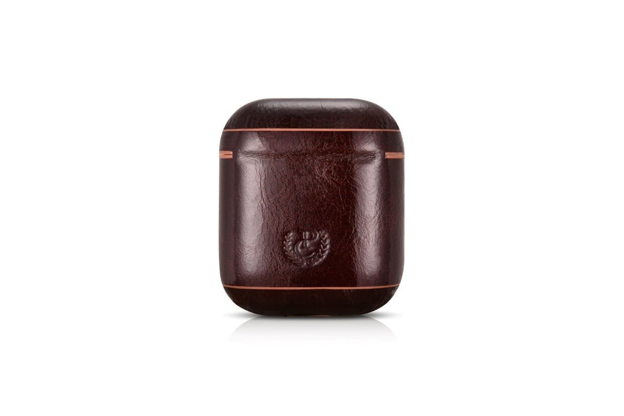 Luxury Dark Brown Premium Leather AirPods 1 & 2 Case Hook Series